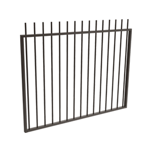 ProtectorAl 1201 - 1500 x 1200mm Black Aluminium Picket Top Garden Gate