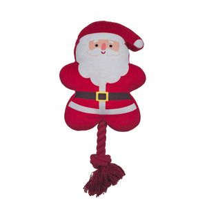 Happy Tails 31 x 16 x 6cm Christmas Santa With Rope Dog Toy
