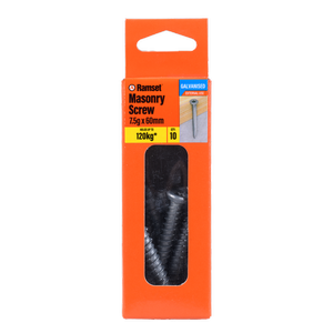 Ramset 7.5 x 60mm Galvanised Masonry Anchor Screw - 10 Pack