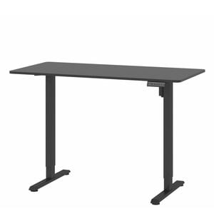 120 Cm Electric Standing Desk With 3 Height Memory Presets Black Frame+ Black Desktop
