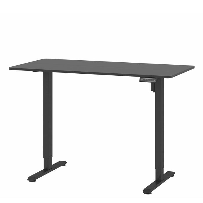 120 Cm Electric Standing Desk With 3 Height Memory Presets Black Frame+ Black Desktop