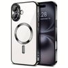For Apple iPhone 17 MagSafe Magnetic Case with HaloLock Shockproof Protective Electroplating Clear Cover (Black)