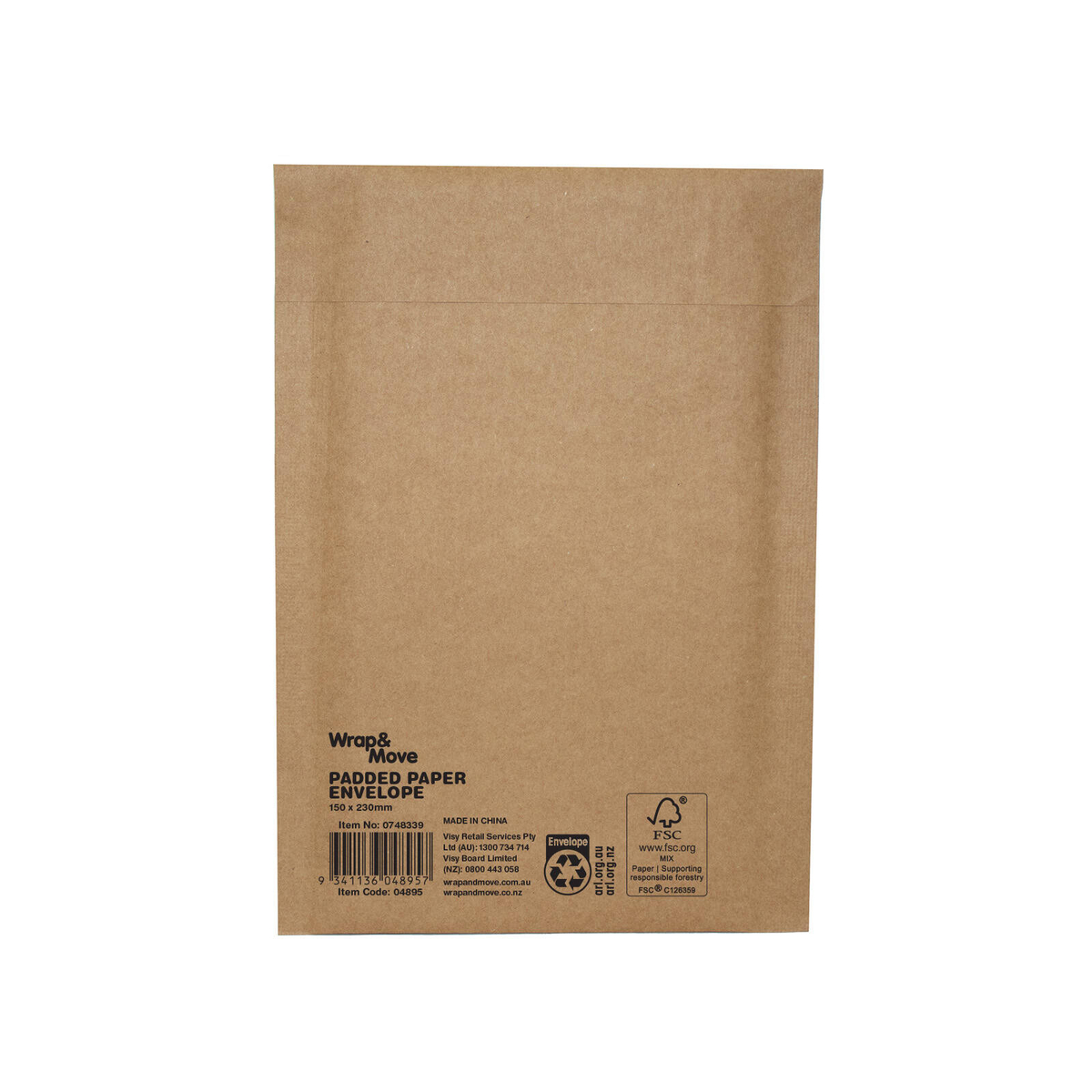 Wrap & Move 150 x 230mm Brown Padded Paper Envelope - Bunnings Australia