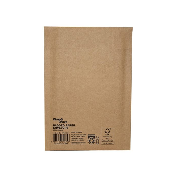 Wrap & Move 150 x 230mm Brown Padded Paper Envelope