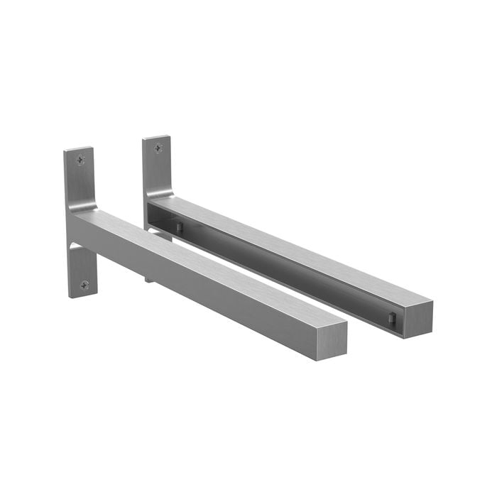 Flexi Storage Decorative Shelving 300mm Brushed Aluminium Shelf End Brackets - Aluminium