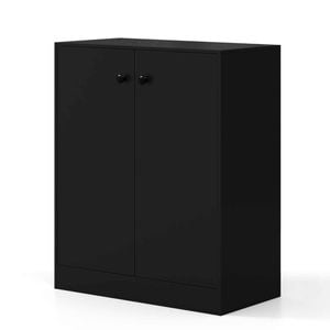 Costway 2 Door Storage Cabinet 3-Tier Shelf Kitchen Cupboard Modern