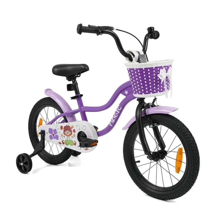 Costway 40cm Kid Dual Brake Bike Training Wheel Adjustable Purple