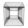 NF Living Cube-icle Side Table 45x45cm Metal & Mirror Glass Finish - Black