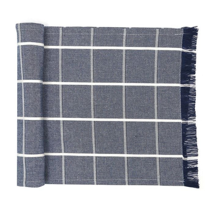 NF Home & Entertaining Essentials Greenland Table Runner 180x35cm Woven Blue