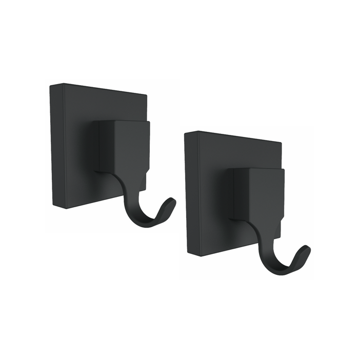 Fusion-Loc 13kg Black Matte Suction Bathroom Hook - 2 Pack