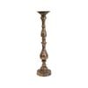 Metal 54cm Aged Pillar Candle Holder Stand Decor - Brown
