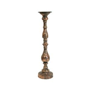 Metal 54cm Aged Pillar Candle Holder Stand Decor - Brown