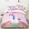 3D Pink Unicorn 358 Bed Pillowcases Quilt Queen Size