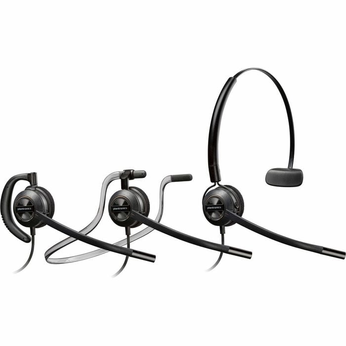 Poly EncorePro 500 540 Wired On-ear, Over-the-head, Over-the-ear, Behind-the-head Mono Headset - Black - Monaural