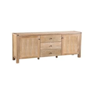 Woodland 180cm Buffet Table Cabinet Timber Wood 3 Drawer 2 Door Natural