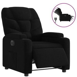 vidaXL Electric Recliner Chair Office Armchair Single Sofa Couch Black Fabric