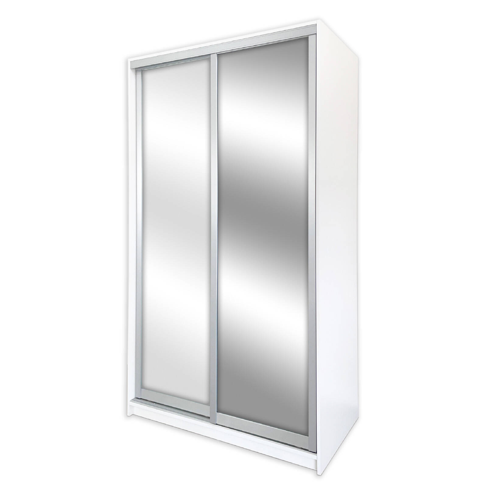 Bedford 1150mm 2 Door Sliding Robe Bundle with White and Mirror Glass Doors - White product image