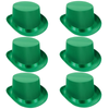 6x SATIN TOP HAT Costume Party Cap Fancy Dress Trilby Fedora One Size BULK Green