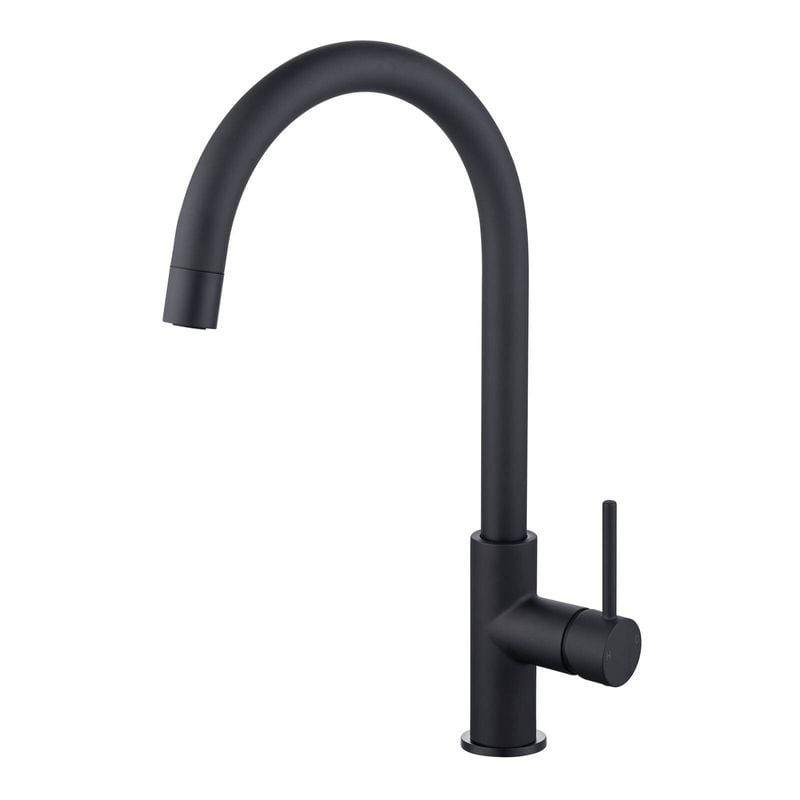 Mondella Resonance 25mm Matte Black Side Lever Dual Aerator Sink Mixer