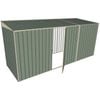 Build-a-Shed 1.5 x 4.5 x 2m Single Hinged Side Door Skillion Shed - Green