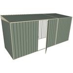 Build-a-Shed 1.5 x 4.5 x 2m Single Hinged Side Door Skillion Shed - Green
