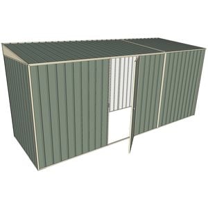 Build-a-Shed 1.5 x 4.5 x 2m Single Hinged Side Door Skillion Shed - Green