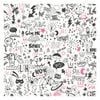 Sketch White/Neon Pink Wallpaper  53cm x 10.05m