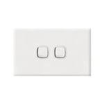 HPM Excel 2 Gang Horizontal Wall Switch