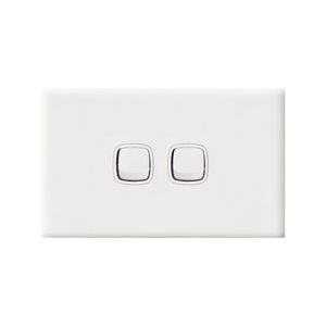 HPM Excel 2 Gang Horizontal Wall Switch
