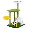 Costway Plush Cat Tree Soccer Field Goal Rolling Scratching Ball Turf-Green