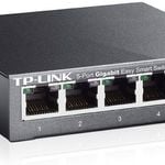TP-Link TL-SG105E 5-Port Gigabit Desktop Easy Smart Switch, 5 10/100/1000Mbps RJ45 Ports, MTU/Port/Tag-based VLAN, QoS, IGMP Sno