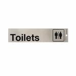 Sandleford  245 x 58mm Toilet Mens And Ladies Silver Self Adhesive Sign