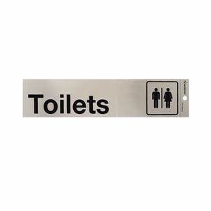 Sandleford  245 x 58mm Toilet Mens And Ladies Silver Self Adhesive Sign