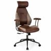 Costway Ergonomic Office Chair Suede Fabric Computer Desk Chair Brown