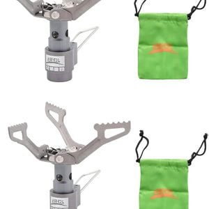 NNEOBA 2PCS Mini Camping Gas Stove Silver