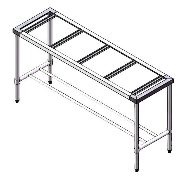 Modular Systems S/s Legs With Double Centre Brace - 600mm Deep 1500-6-wb-s