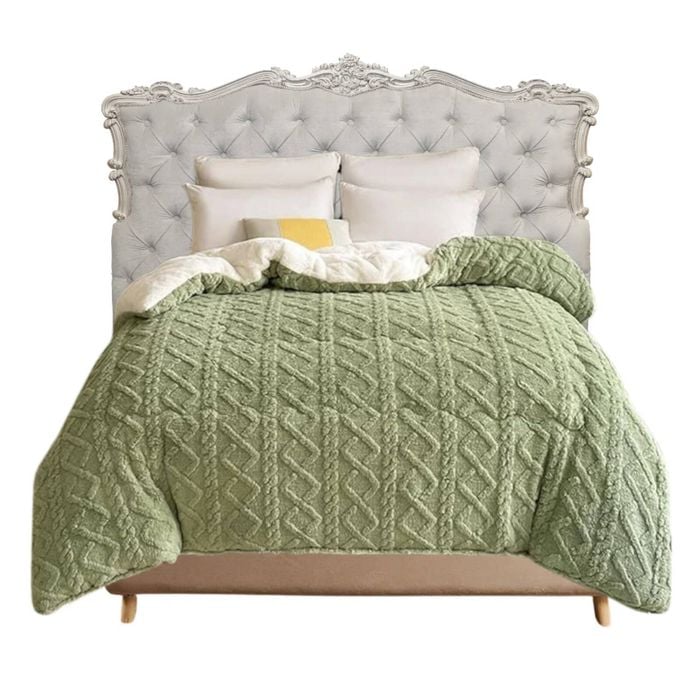 Anycozy Green Cashmere Blanket 180x220cm Thick Warm Quilt Comforter