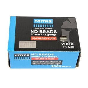 Titan 50 x 2mm Stainless Steel Striaght Collated Nail ND Brads - Pack 2000