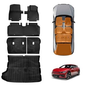 3D Floor Mats Boot Liner Set for Kia EV6 EV 6 2021-Onwards Cargo Kick Mat Back Seat Protector Cover