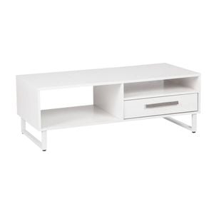 Maestro Furniture Ashley Collection Open Shelf Coffee Table W/ 1-Drawer - White
