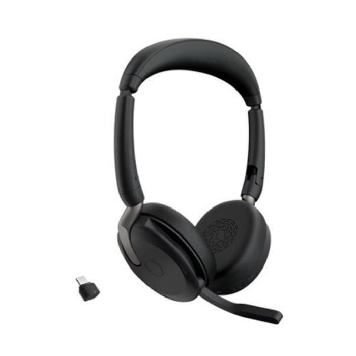 Jabra Evolve2 65 Flex Ms Teams, Stereo Bluetooth Headset, Link380c Usb-c Dongle, Foldable Design, 2yr Warranty Anc