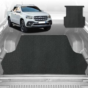 6D Diamond Ute Tub Mat for Mercedes-Benz X-Class Ute 2017-2021 (with spray on liner or no liner)-Black-Outback GT