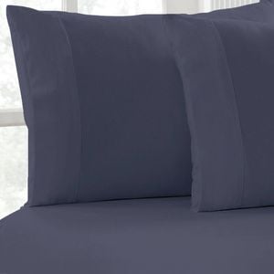 Park Avenue King Cotton Flannelette Fitted & Pillowcase Set - Ink