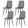 4x Artiss Dining Chairs Retro PU Leather Grey