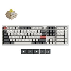 Keychron Q6 Ultra 8K Wireless Mechanical Keyboard (White) (Silk POM Switch - Banana)