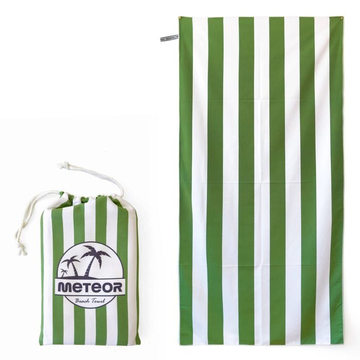 METEOR 180x90cm Extra Large Sand-Free Beach Towel (Green Groove)