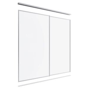 Lugna 2400 x 1801-2400mm Clear Anodised Optiglass Panels Wardrobe Double Sliding Doors