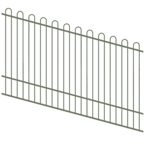 ProtectorAl 1201-2400W x 1200H Pale Eucalypt Loop Top Pool Fence Panel Raked Up to 15º