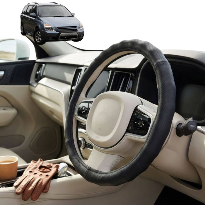 Australian Goose Steering Wheel Cover for Kia Carnival 2006 - 2014 (VQ) Circle Black