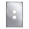 HPM Linea 2 Gang Coverplate Matt Silver
